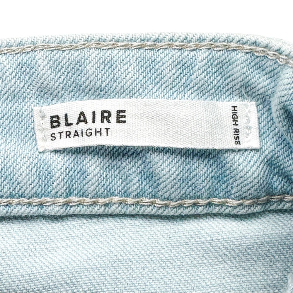 Dear John Blaire Straight Leg Jeans High Rise Light Wash 31x28 Ankle Raw Hem NWT - Picture 7 of 14
